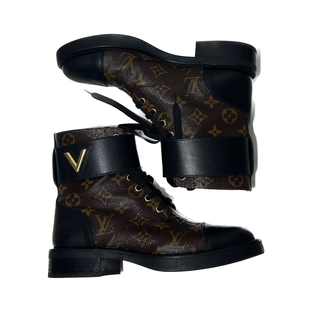 louis vuitton lace up combat boots